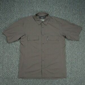 Truewerk Shirt Mens Medium Gray SS Cloud Short Sleeve Snap Work